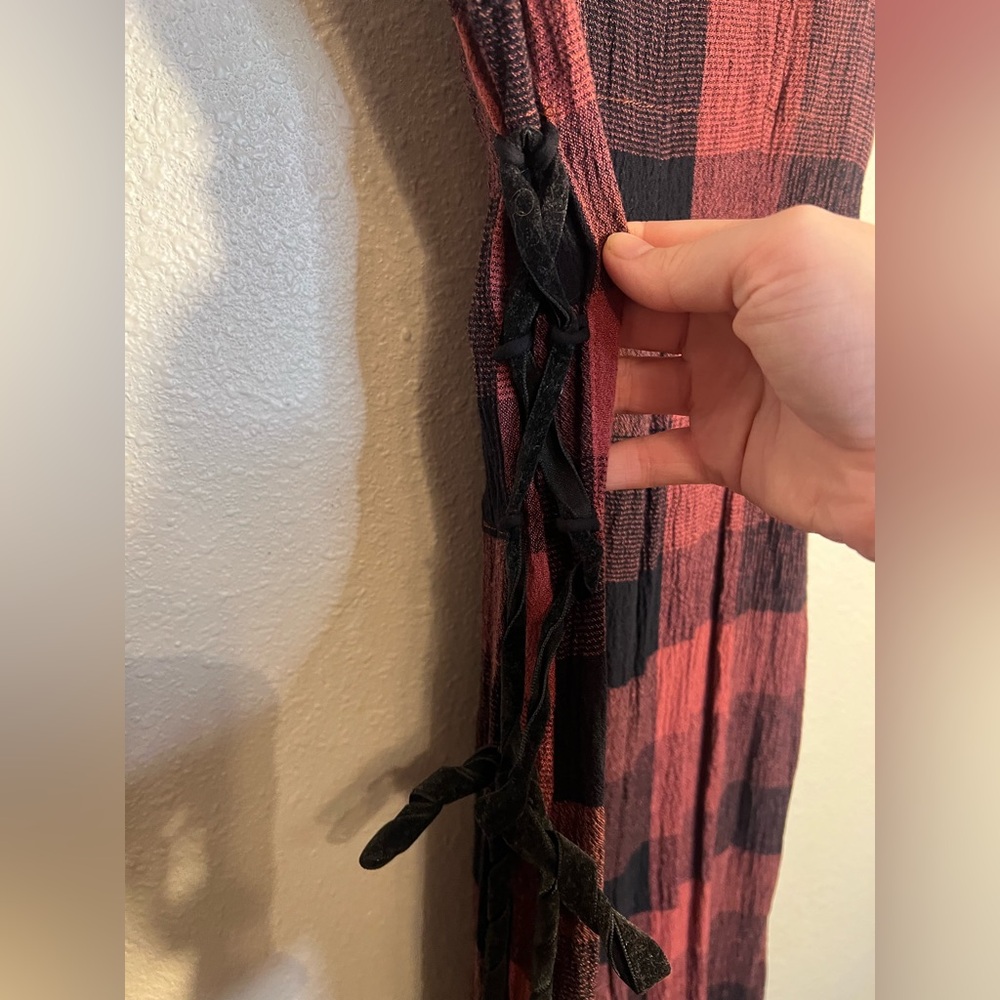 Anthro Ett:twa Plaid Check Wide-leg Jumpsuit - Picture 4 of 9